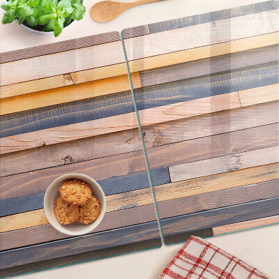 Schneidebrett Glas in Holzoptik