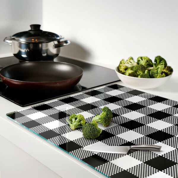 Glas-Schneidebrett mit Karomuster