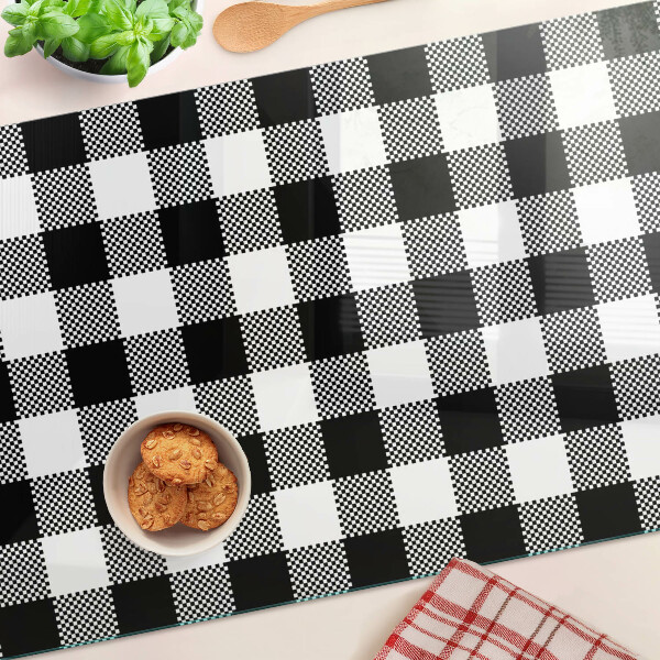 Glas schneidebrett Karomuster