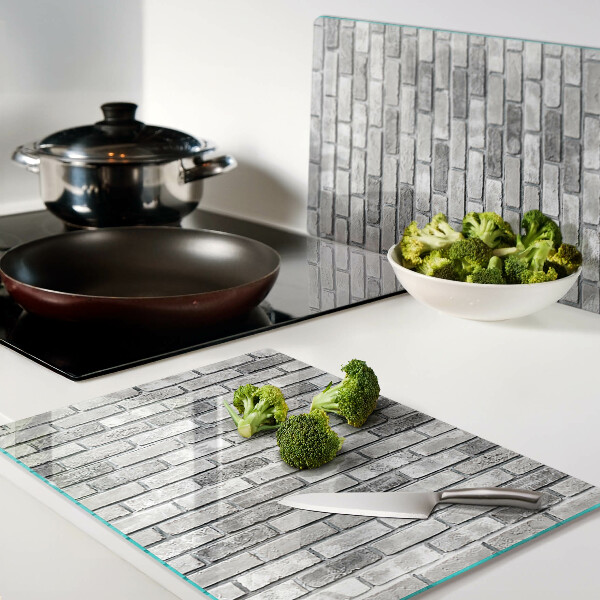 Schneidebrett mit Ziegelmauer-Motiv