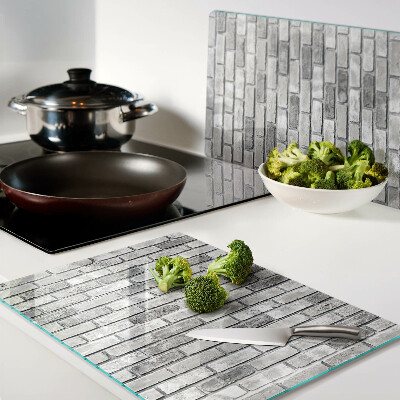 Schneidebrett mit Ziegelmauer-Motiv