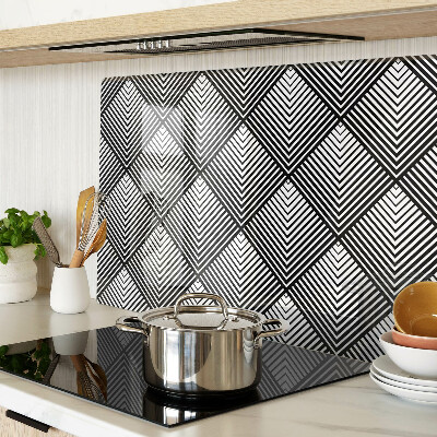 Glas schneidebrett Geometrie in Schwarzweiß