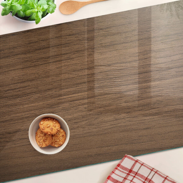 Schneidebrett Glas mit Oberfläche aus Walnussholz