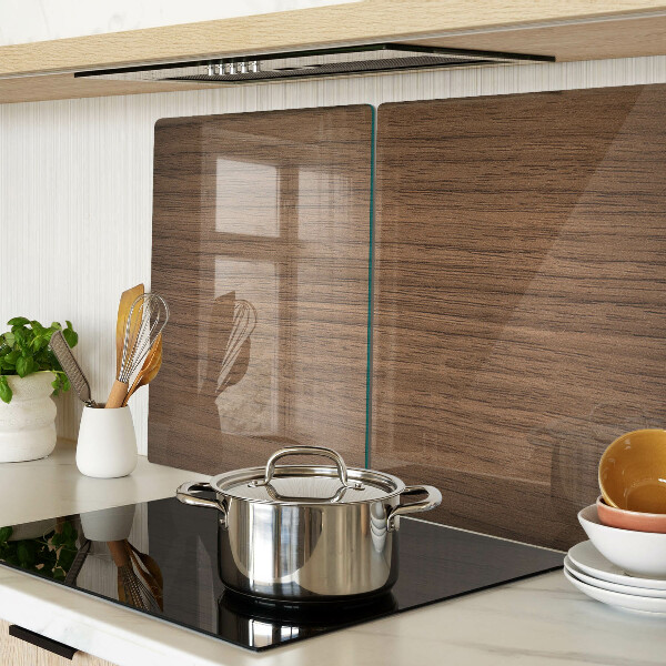 Schneidebrett Glas mit Oberfläche aus Walnussholz