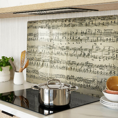 Glas schneidebrett Musikalische Notation