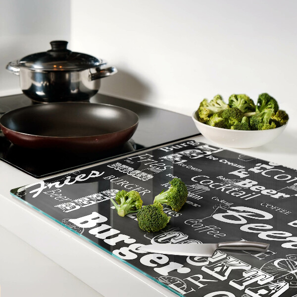 Schneidebrett aus Glas zum Vorbereiten von Speisen und Servieren von Getränken