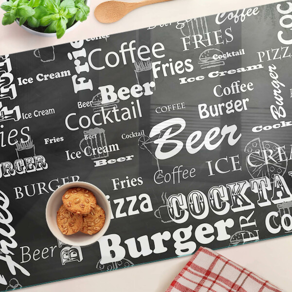 Schneidebrett aus Glas zum Vorbereiten von Speisen und Servieren von Getränken