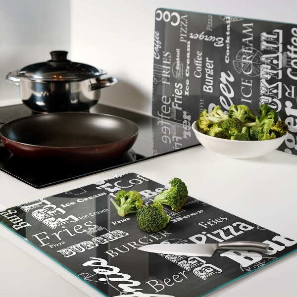 Schneidebrett glas Speisen und Getränke