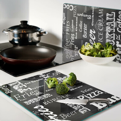 Schneidebrett glas Speisen und Getränke