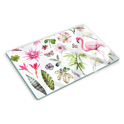 Glas schneidebrett Tropische Blumen- und Vogelkollektion