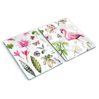 Glas schneidebrett Tropische Blumen- und Vogelkollektion