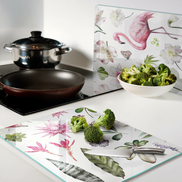 Glas schneidebrett Tropische Blumen- und Vogelkollektion