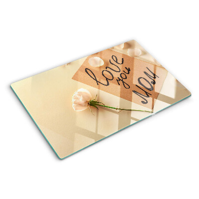 Schneidebrett Liebe und Blumen