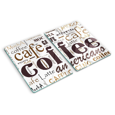 Schneidebrett Kaffee und Kaffeegetränke