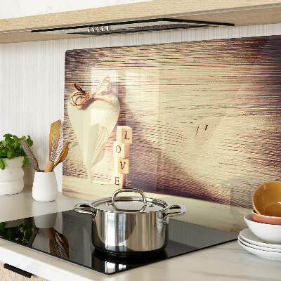 Glas schneidebrett Liebe und Herz