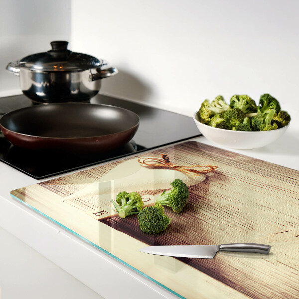 Glas schneidebrett Liebe und Herz