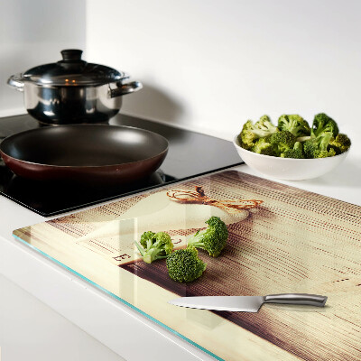 Glas-Schneidebrett mit Motiv „Liebe und Herz“