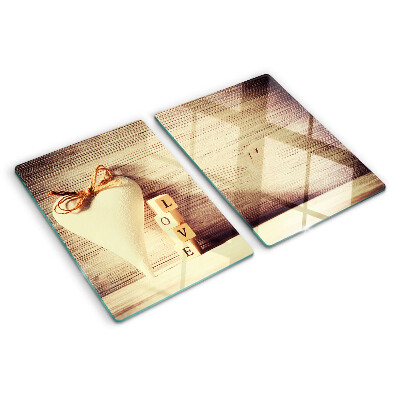 Glas schneidebrett Liebe und Herz