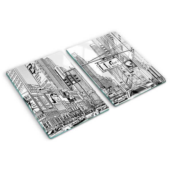 Schneidebrett New York im Comic-Stil