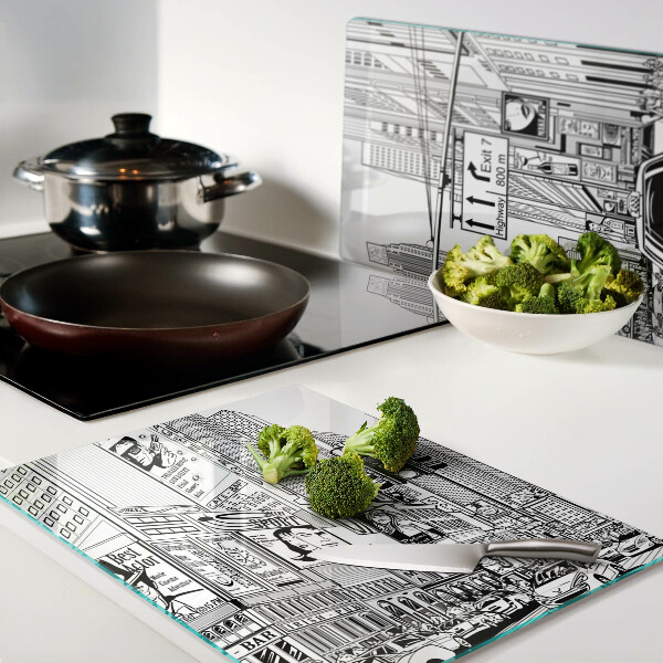 Schneidebrett New York im Comic-Stil