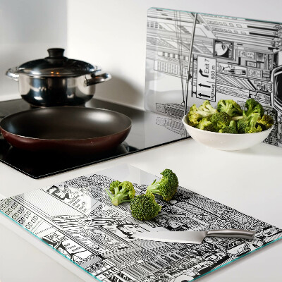 Schneidebrett New York im Comic-Stil