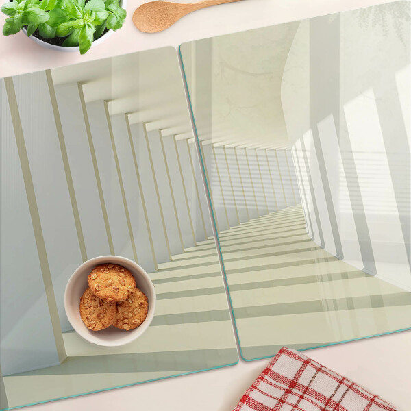 Schneidebrett mit architektonischem Perspektivmotiv und Spiegeleffekt