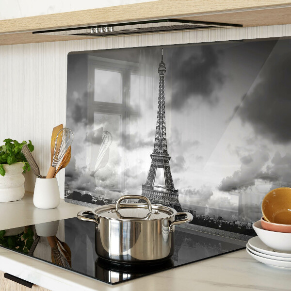 Schneidebrett glas Der Eiffelturm in Schwarzweiß