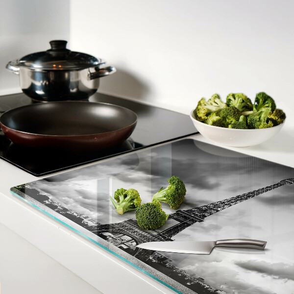 Schneidebrett glas Der Eiffelturm in Schwarzweiß