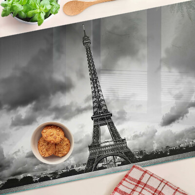 Schneidebrett glas Der Eiffelturm in Schwarzweiß