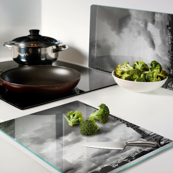 Schneidebrett glas Der Eiffelturm in Schwarzweiß