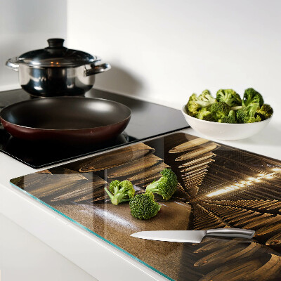 Glas schneidebrett Innenansicht eines Weinguts mit Fässern