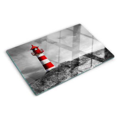 Schneidebrett Ein Leuchtturm in der Landschaft