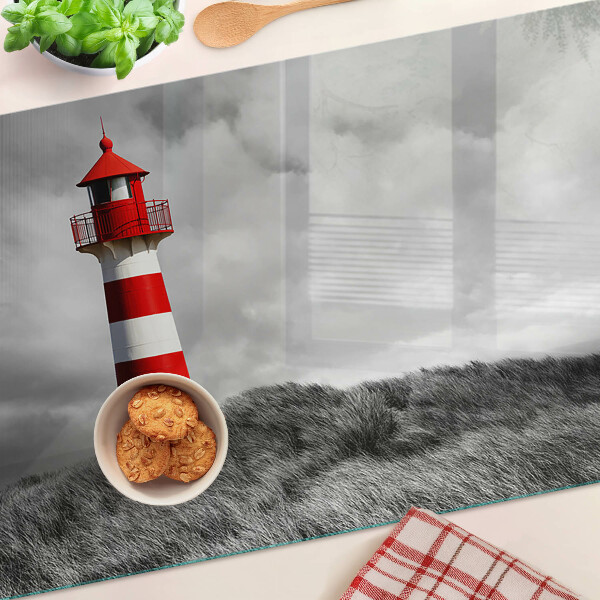 Schneidebrett Ein Leuchtturm in der Landschaft