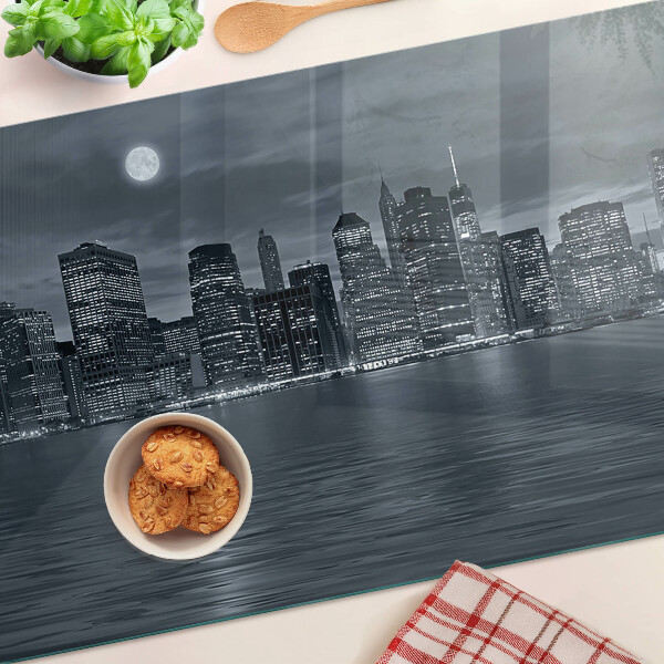 Schneidebrett glas Panorama der nächtlichen Stadt