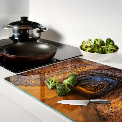 Schneidebrett Glas mit Motiv eines beleuchteten Tunnels in einer Höhle