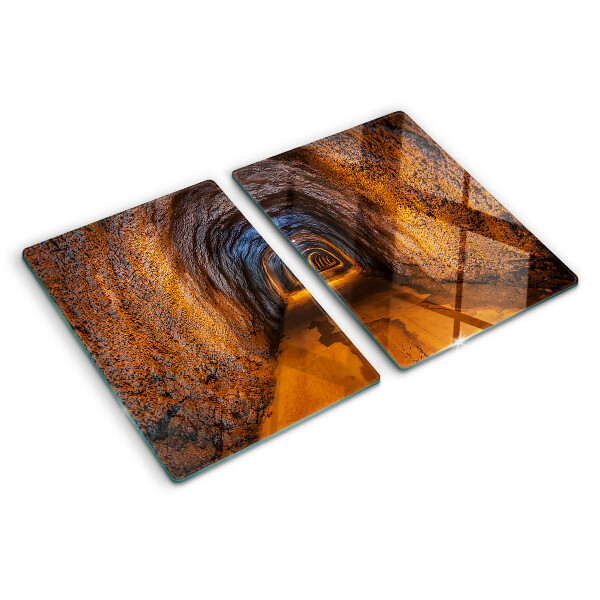 Schneidebrett glas Ein Tunnel in einer Höhle mit Beleuchtung