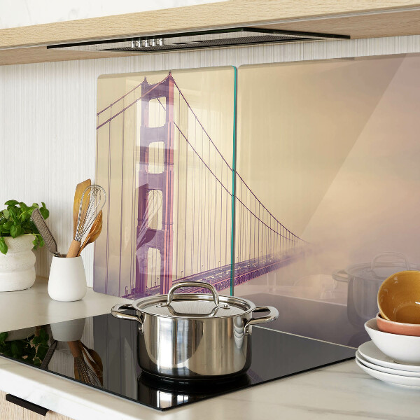 Glas-Schneidebrett mit Vintage-Motiv der Golden Gate Bridge
