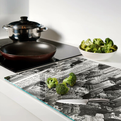 Schneidebrett Ein Blick aus der Vogelperspektive auf die Stadt