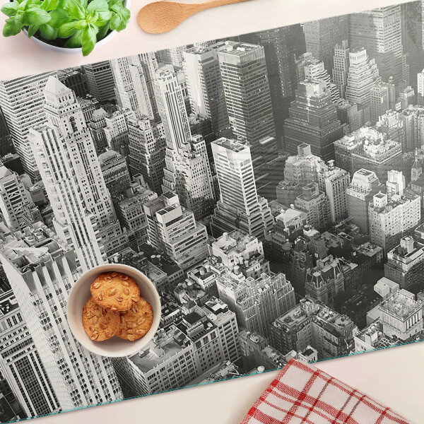 Schneidebrett Ein Blick aus der Vogelperspektive auf die Stadt