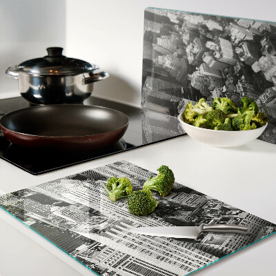 Schneidebrett Ein Blick aus der Vogelperspektive auf die Stadt