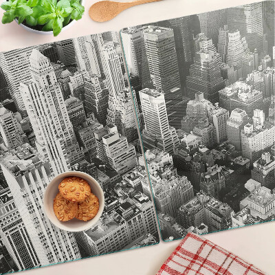 Schneidebrett Ein Blick aus der Vogelperspektive auf die Stadt