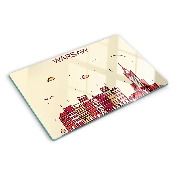 Schneidebrett glas Warschauer Mietshäuser und der Kulturpalast