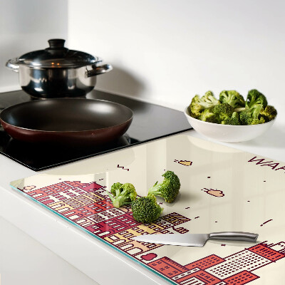 Schneidebrett glas Warschauer Mietshäuser und der Kulturpalast