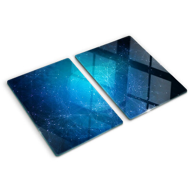 Glas-Schneidebrett mit einem Muster aus geometrischen Linien und Punkten