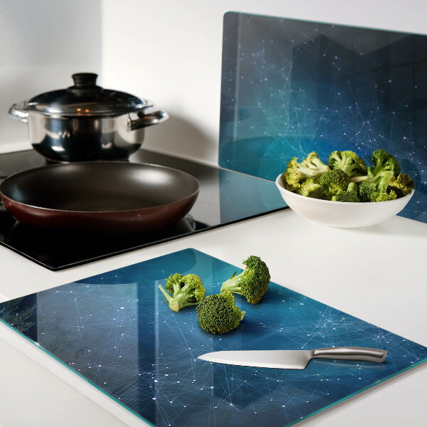 Glas schneidebrett Motiv aus geometrischen Linien und Punkten