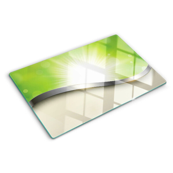 Glas schneidebrett Grünes Bokeh mit Lichtstrahlen