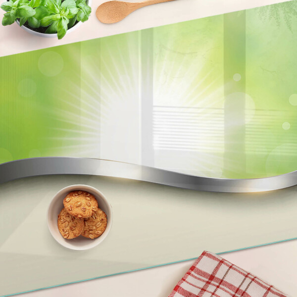 Glas schneidebrett Grünes Bokeh mit Lichtstrahlen