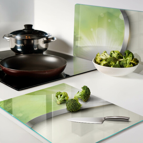 Glas schneidebrett Grünes Bokeh mit Lichtstrahlen