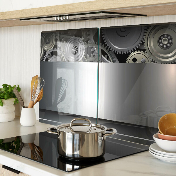 Schneidebrett Mechanische Zahnräder und metallische Oberflächen