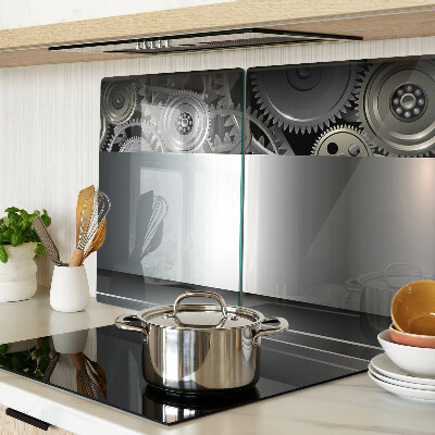 Schneidebrett Mechanische Zahnräder und metallische Oberflächen